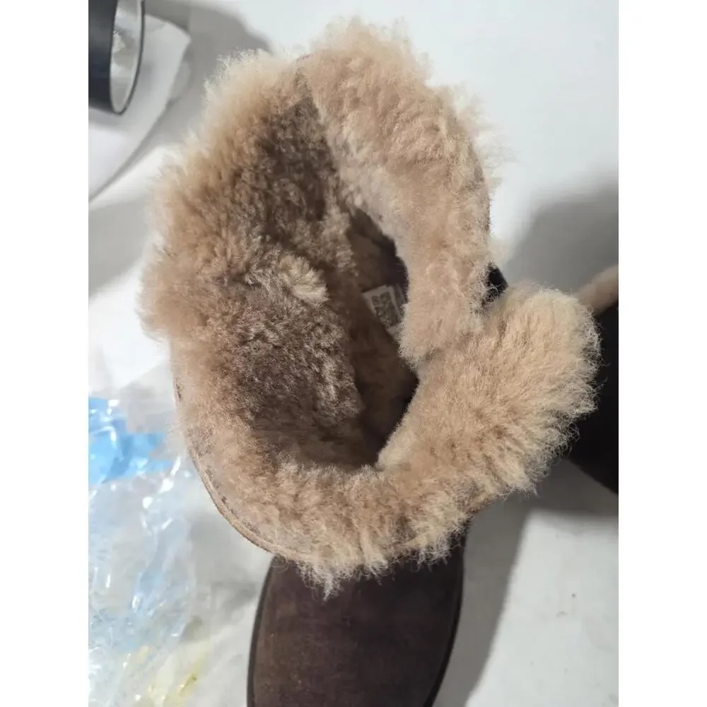 ugg Nash bootie suede brown women's shoes pull on sz 9